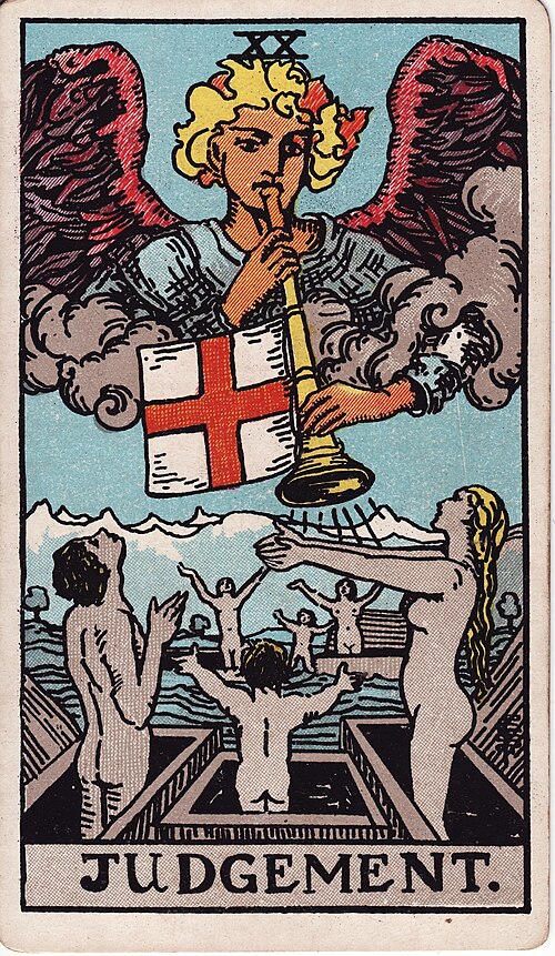 Judgement 1909 Pamela Colman Smith Tarot plate