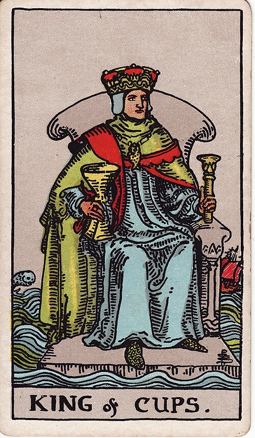 King of Cups 1909 Pamela Colman Smith Tarot plate
