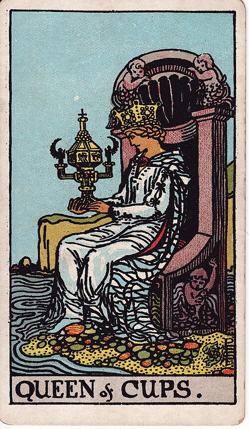 Queen of Cups 1909 Pamela Colman Smith Tarot plate