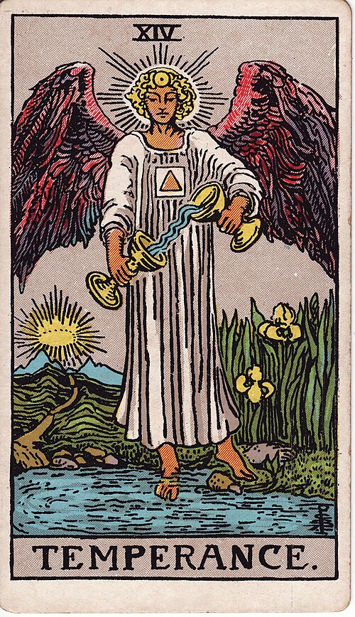 Temperance 1909 Pamela Colman Smith Tarot plate